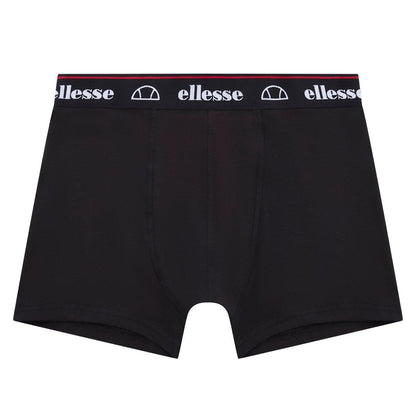 Black - Front - Ellesse Mens Muxel884 Bold Stripe Boxer Shorts (Pack of 3)