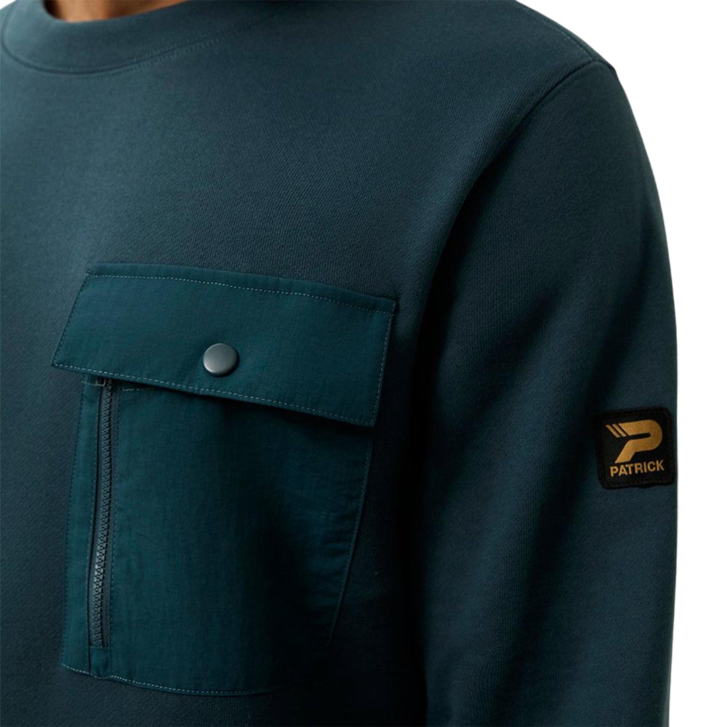 Dark Blue - Side - Patrick Mens Archie Crew Neck Sweatshirt