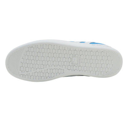 Blue-White - Pack Shot - Patrick Mens Lyon Suede Cupsole Trainers