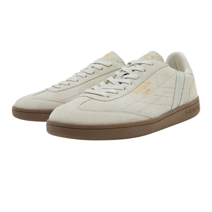 Off White-Gum - Front - Patrick Mens Lyon Suede Cupsole Trainers