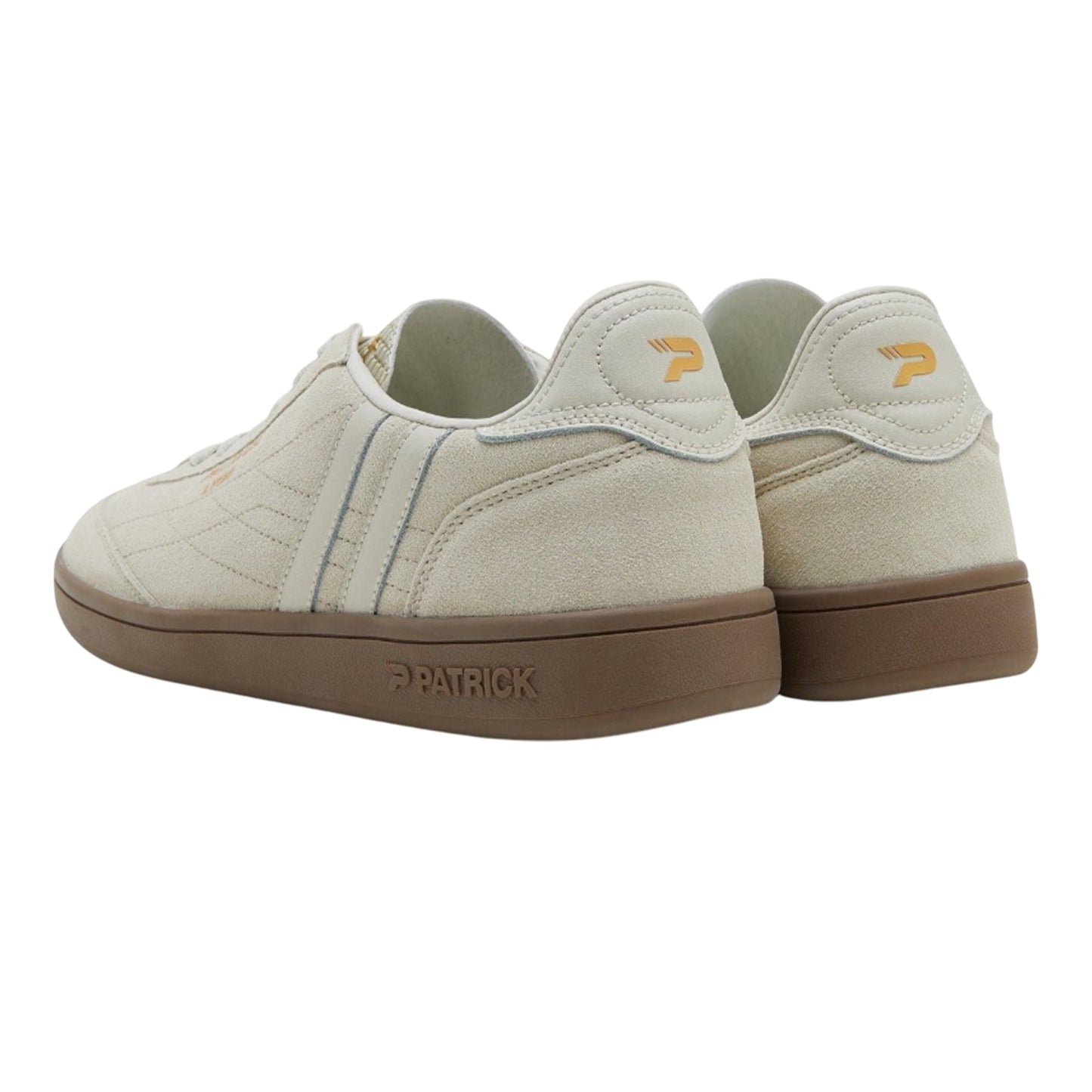 Olive-Gum - Front - Patrick Mens Lyon Suede Cupsole Trainers