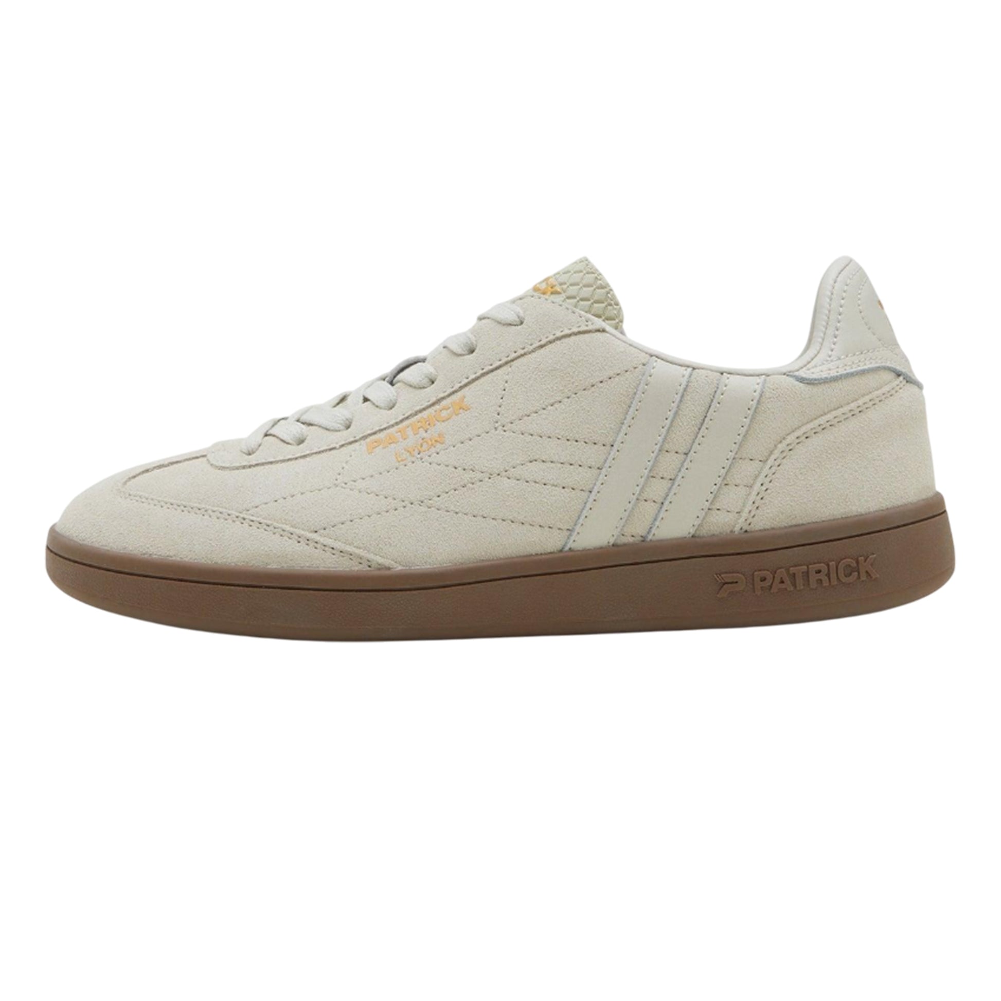 Off White-Gum - Back - Patrick Mens Lyon Suede Cupsole Trainers