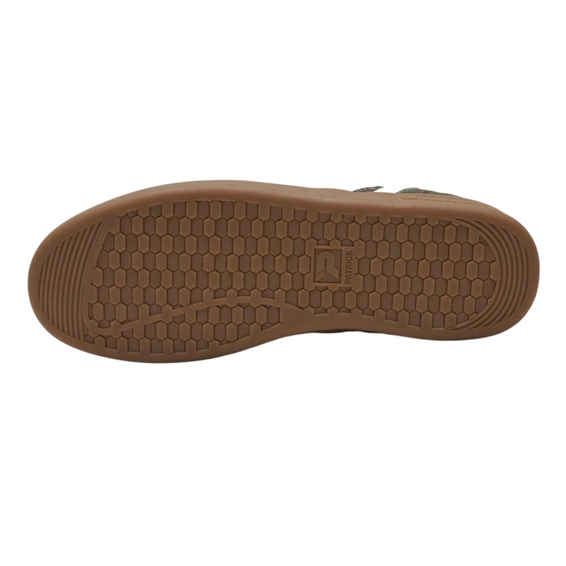 Olive-Gum - Pack Shot - Patrick Mens Lyon Suede Cupsole Trainers