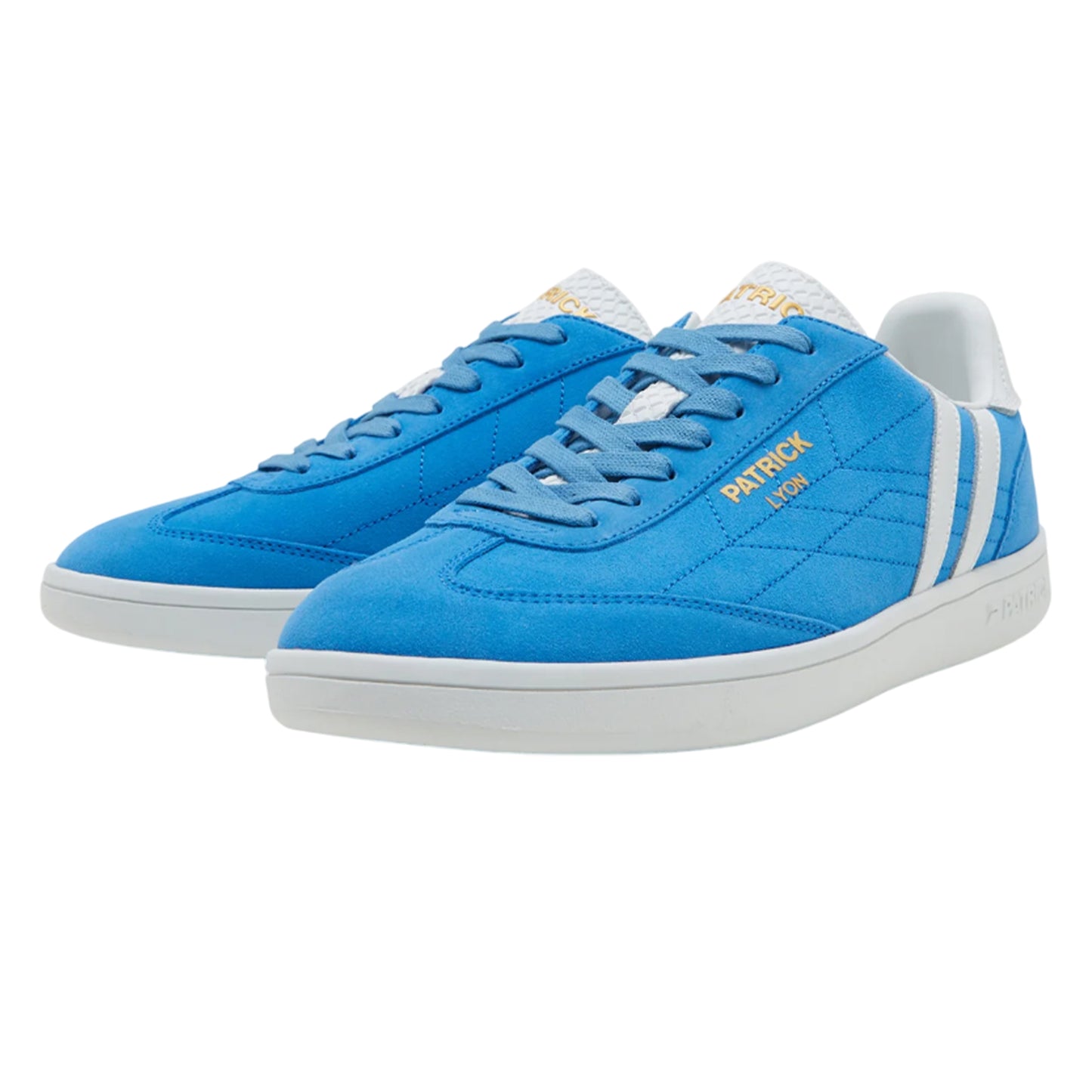Blue-White - Back - Patrick Mens Lyon Suede Cupsole Trainers