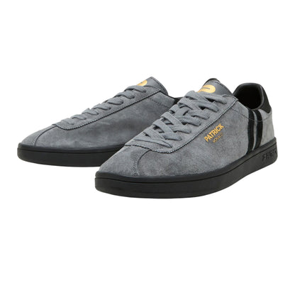 Charcoal-Black - Front - Patrick Mens Monaco Suede Cupsole Trainers
