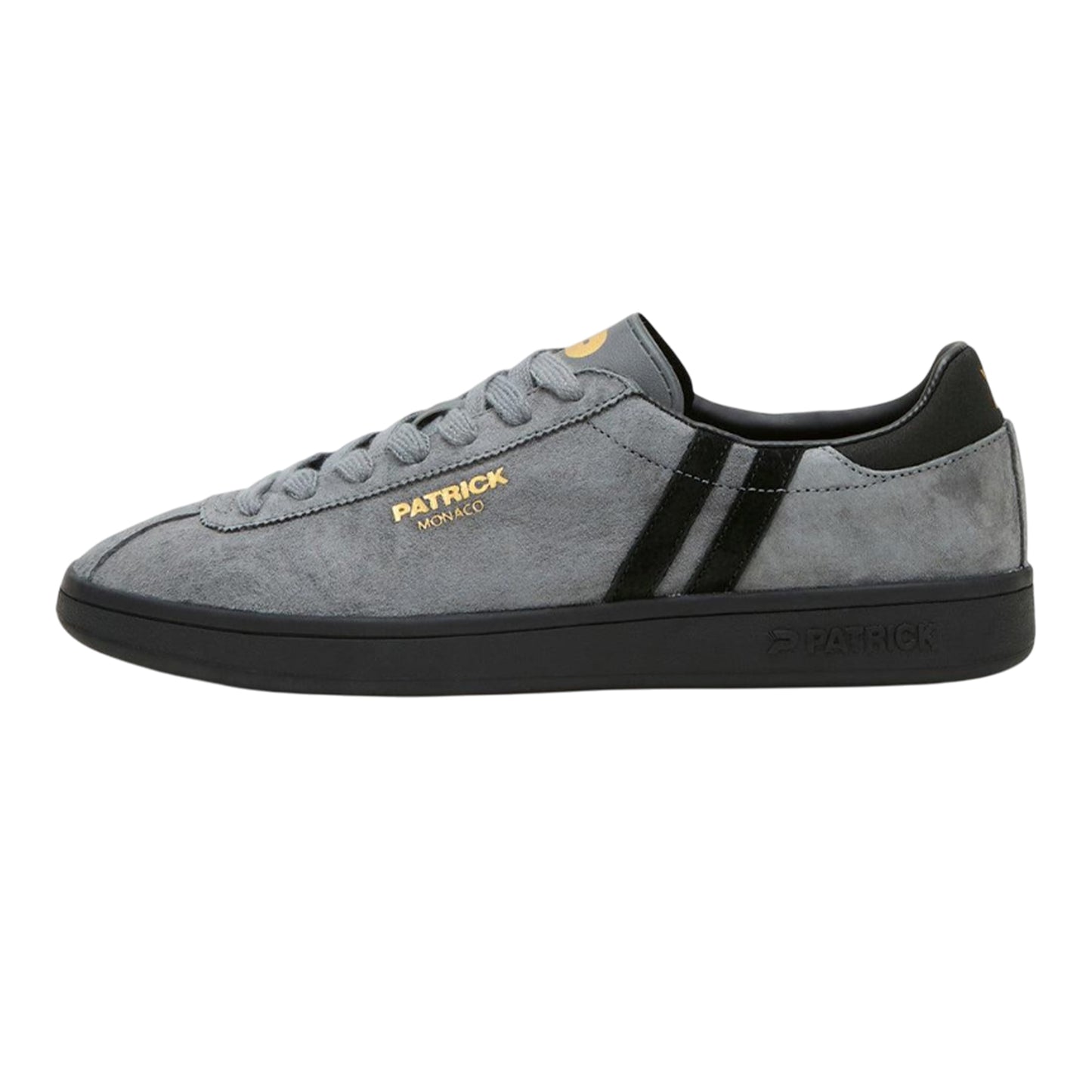 Charcoal-Black - Side - Patrick Mens Monaco Suede Cupsole Trainers