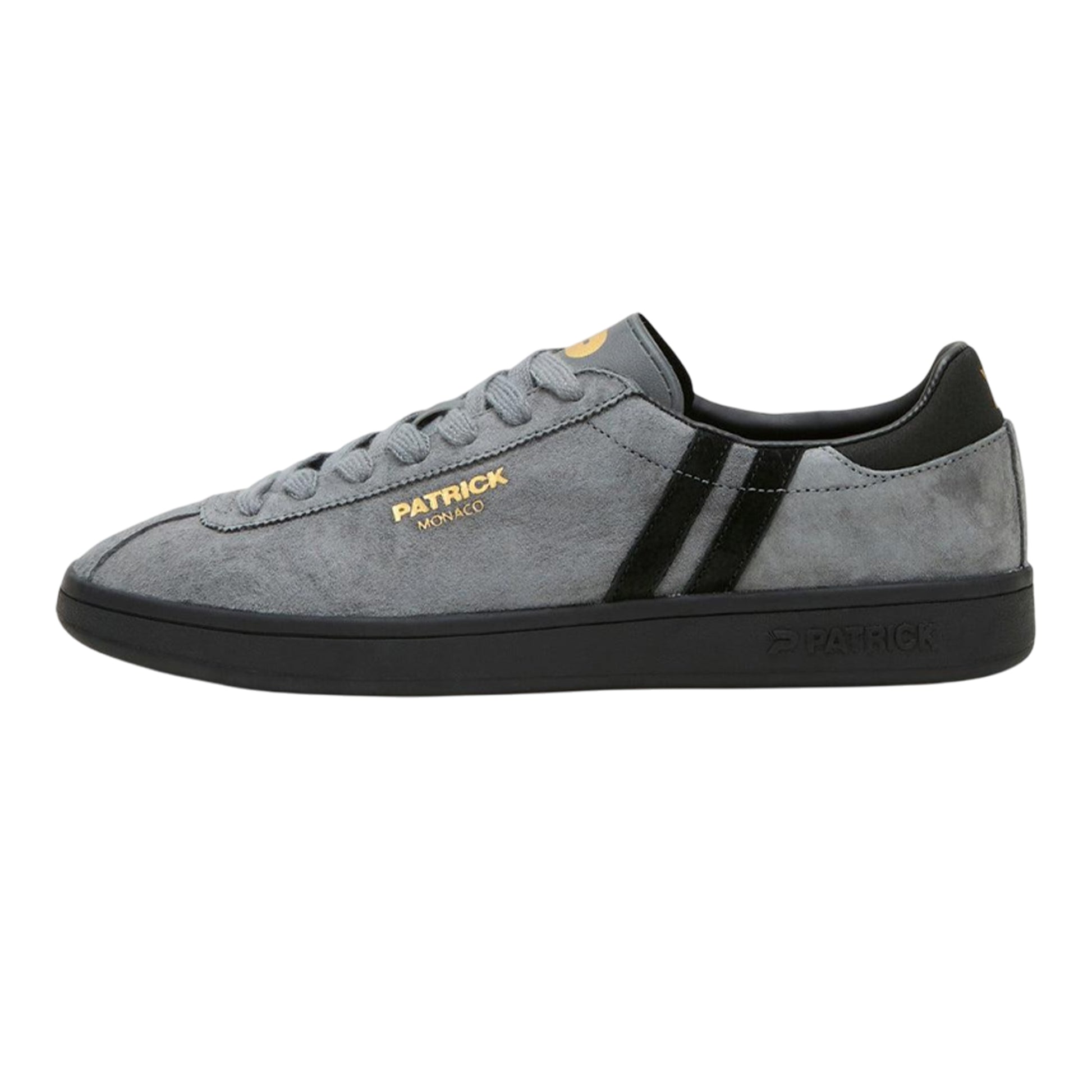 Charcoal-Black - Side - Patrick Mens Monaco Suede Cupsole Trainers