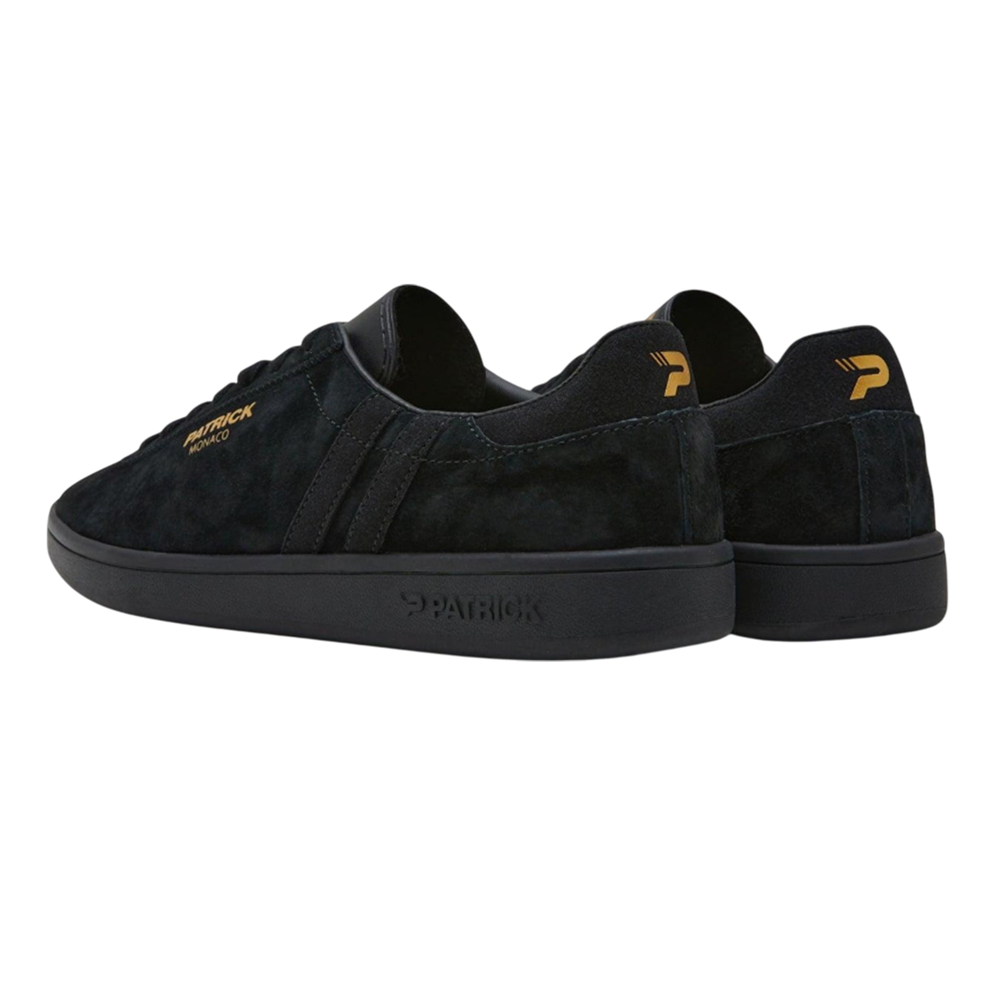 Black - Back - Patrick Mens Monaco Suede Cupsole Trainers