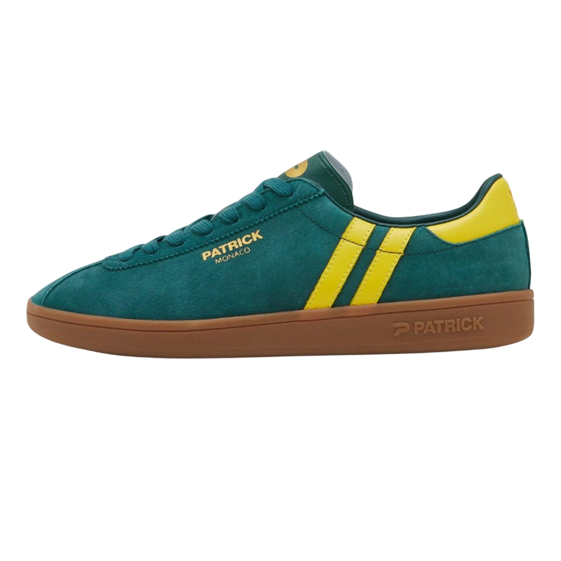Green-Yellow - Side - Patrick Mens Monaco Suede Cupsole Trainers