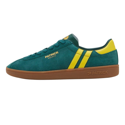 Green-Yellow - Side - Patrick Mens Monaco Suede Cupsole Trainers