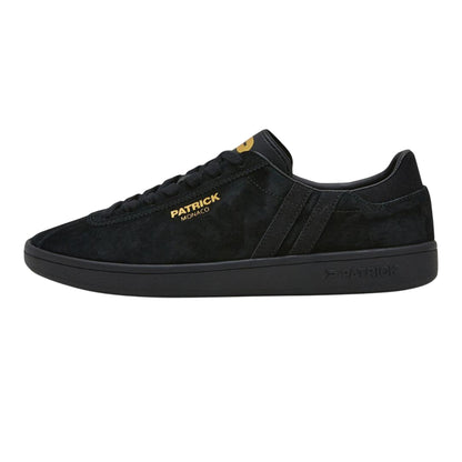 Black - Side - Patrick Mens Monaco Suede Cupsole Trainers