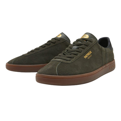 Olive-Black - Front - Patrick Mens Monaco Suede Cupsole Trainers