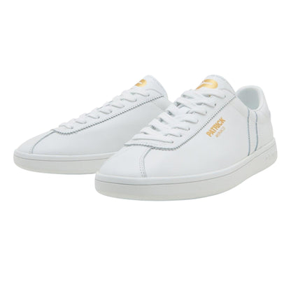 White - Front - Patrick Mens Monaco Suede Cupsole Trainers