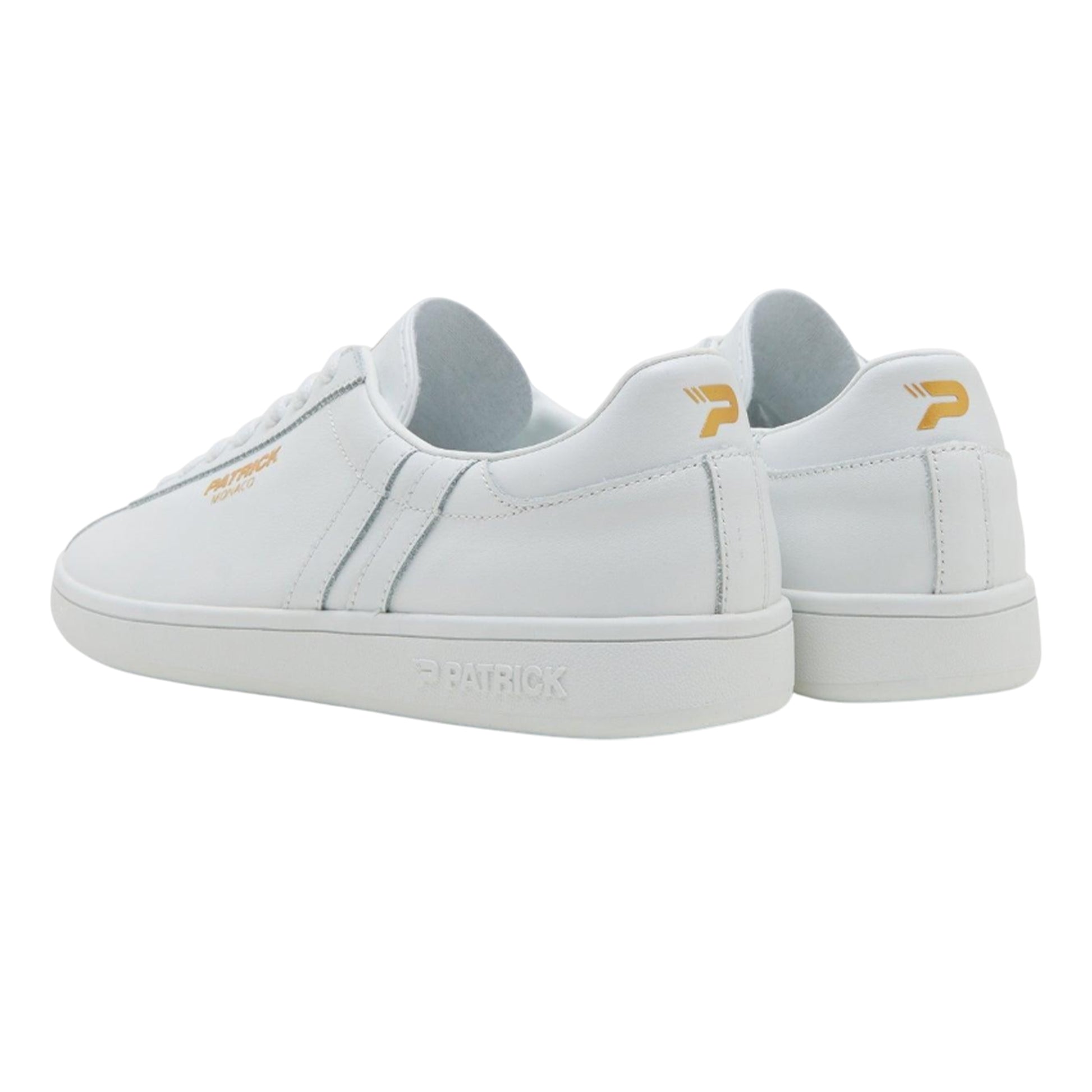 White - Back - Patrick Mens Monaco Suede Cupsole Trainers