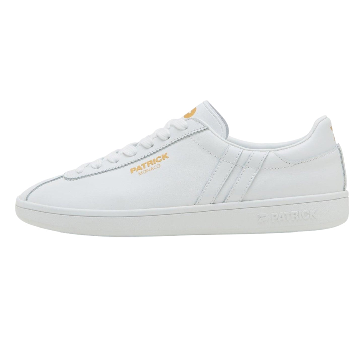 White - Side - Patrick Mens Monaco Suede Cupsole Trainers