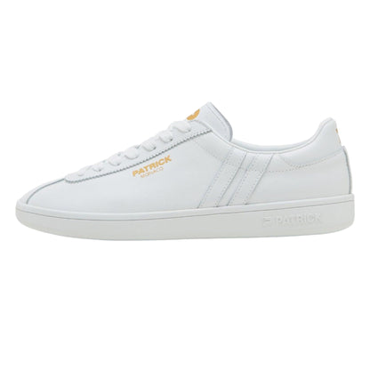 White - Side - Patrick Mens Monaco Suede Cupsole Trainers