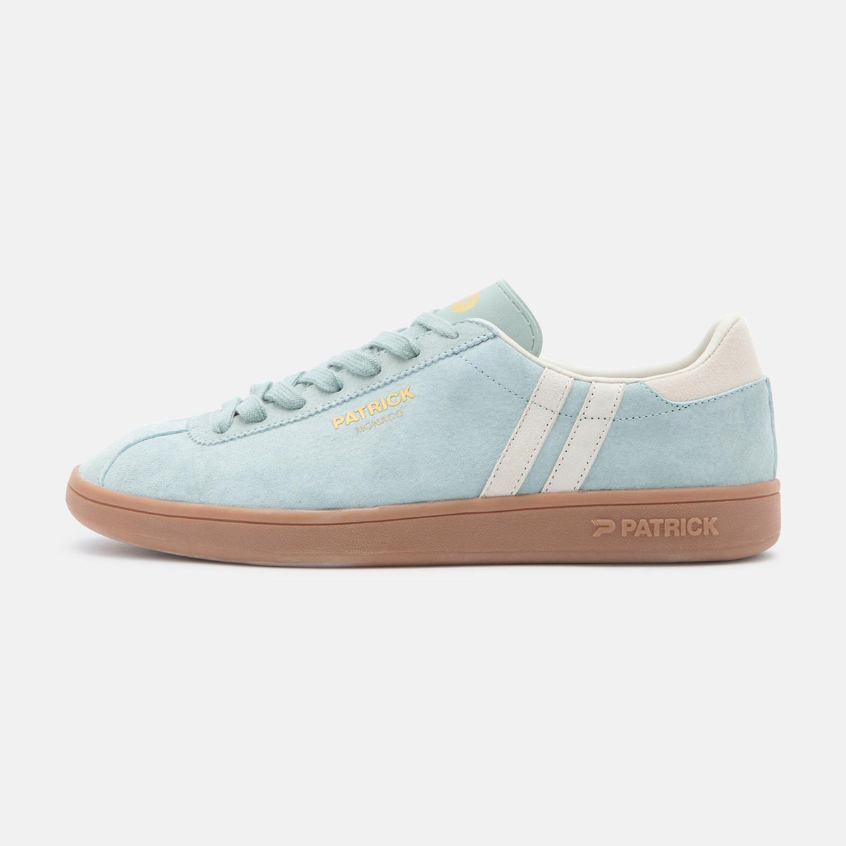 Green-Sand - Front - Patrick Mens Monaco Suede Cupsole Trainers