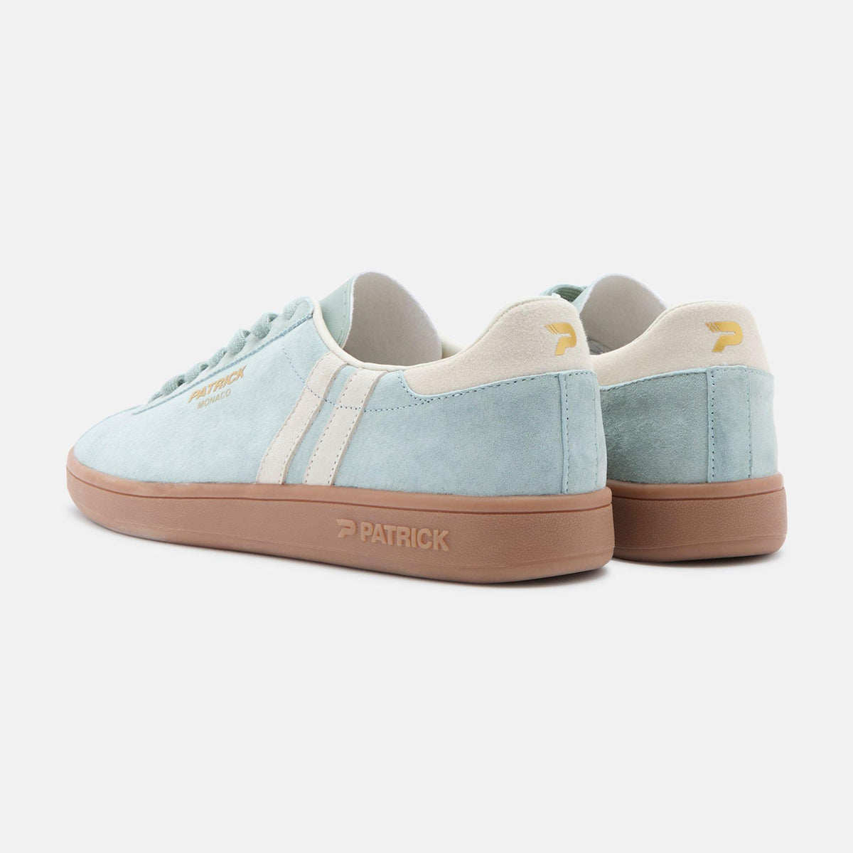 Green-Sand - Side - Patrick Mens Monaco Suede Cupsole Trainers