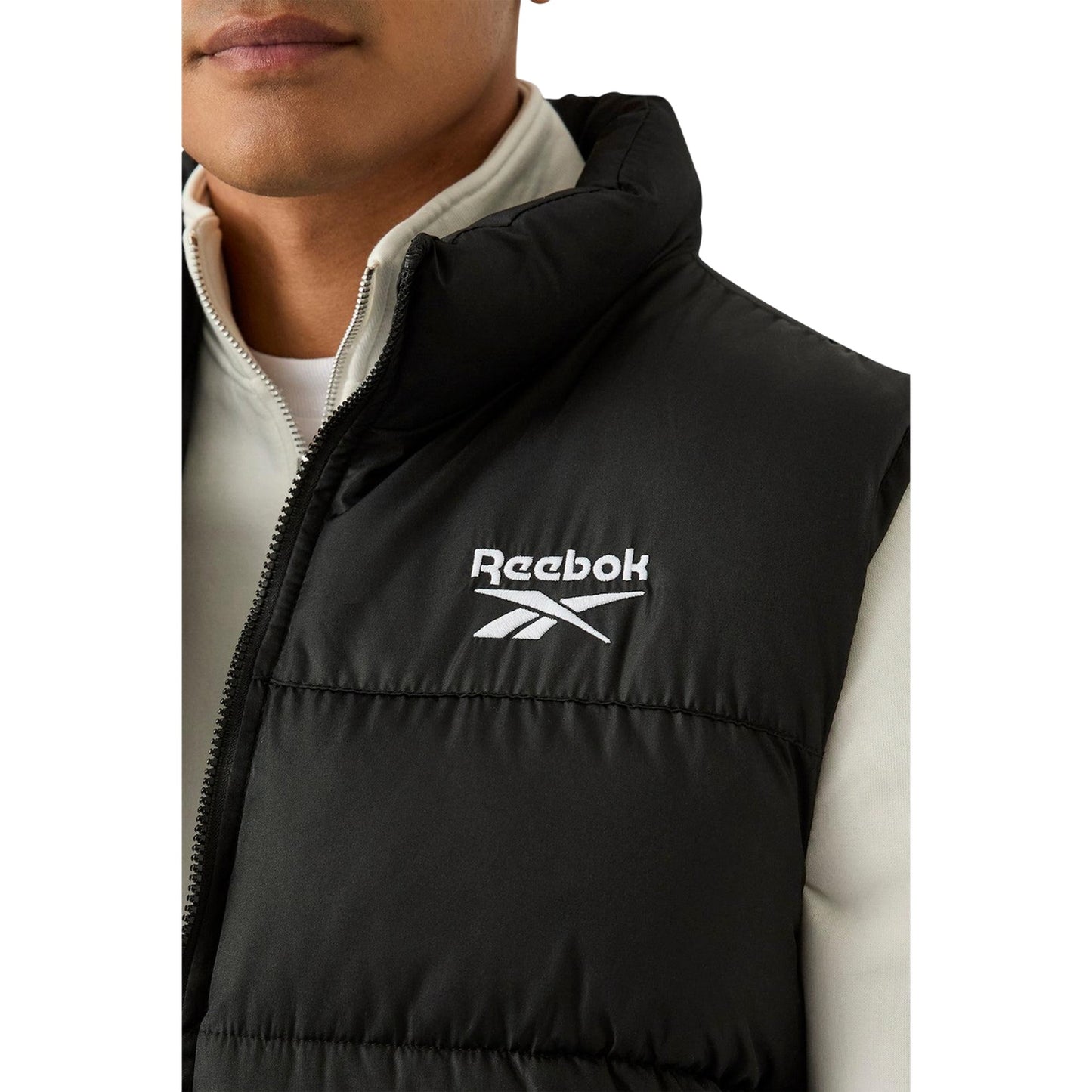 Black - Side - Reebok Mens Quilted Gilet