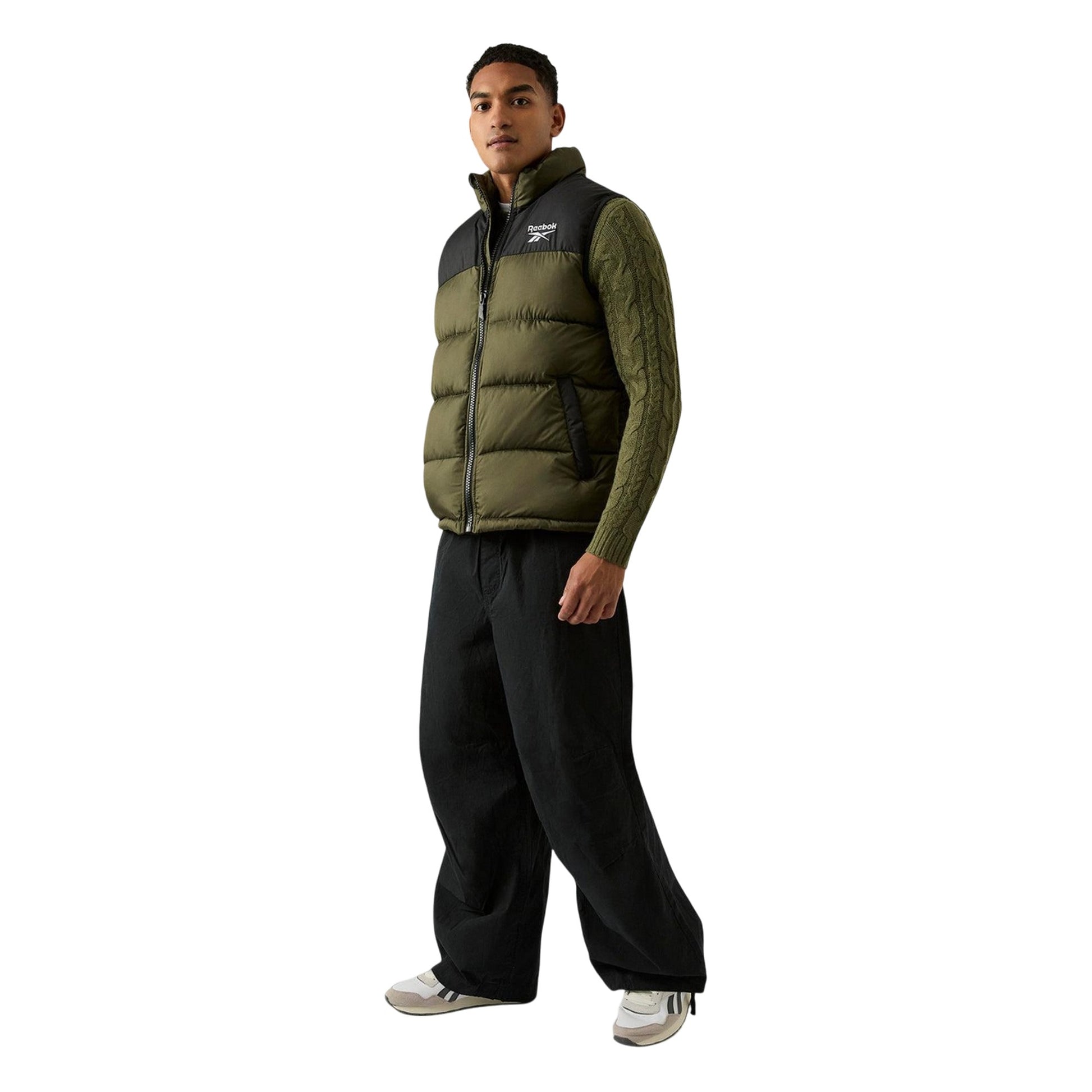 Olive - Lifestyle - Reebok Mens Quilted Gilet