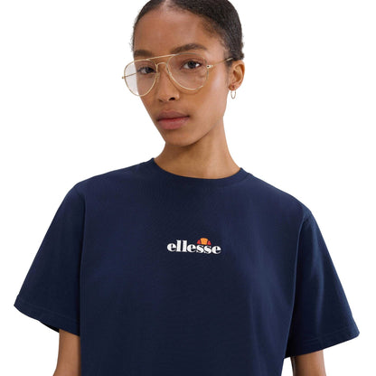 Navy - Side - Ellesse Womens-Ladies Silinto 2 Crop T-Shirt