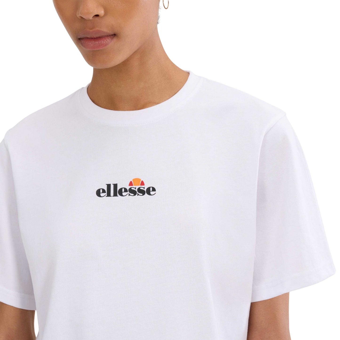 White - Side - Ellesse Womens-Ladies Silinto 2 Crop T-Shirt