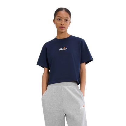 Navy - Front - Ellesse Womens-Ladies Silinto 2 Crop T-Shirt