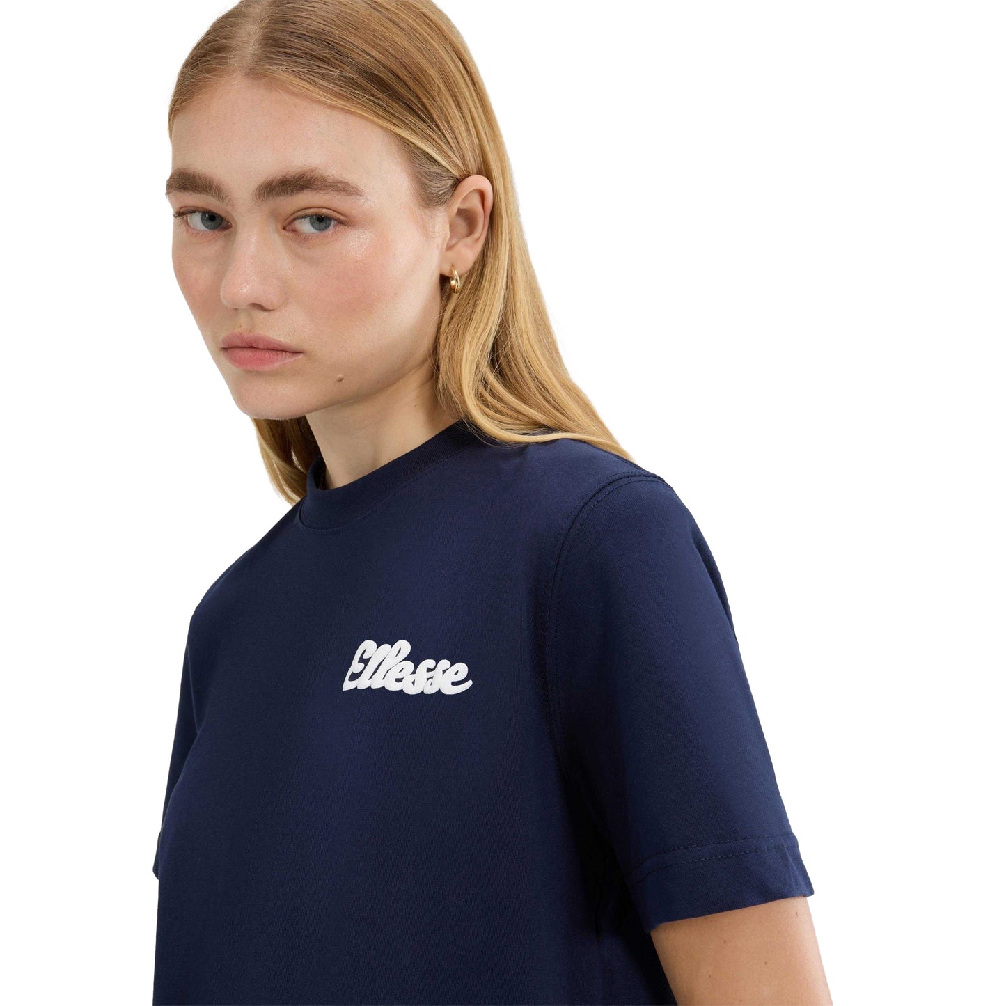 Navy - Side - Ellesse Womens-Ladies Soffio T-Shirt