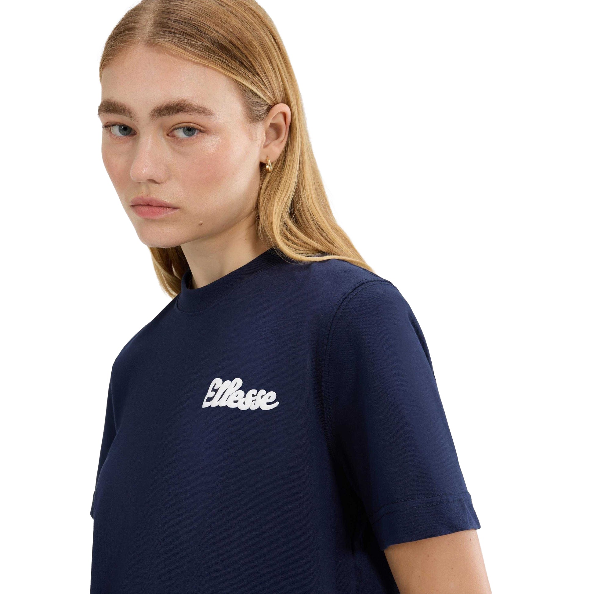 Navy - Side - Ellesse Womens-Ladies Soffio T-Shirt