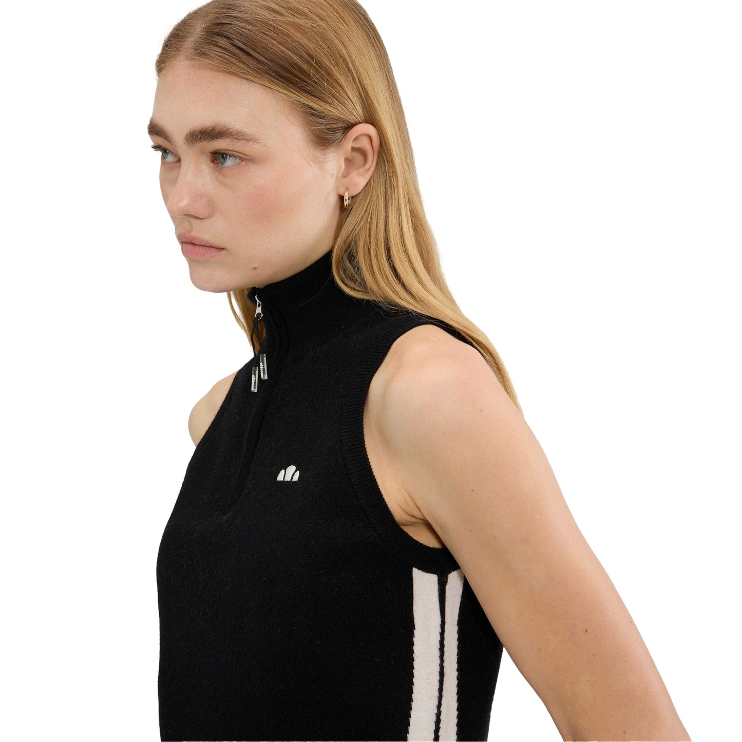 Black - Side - Ellesse Womens-Ladies Surista Quarter Zip Top