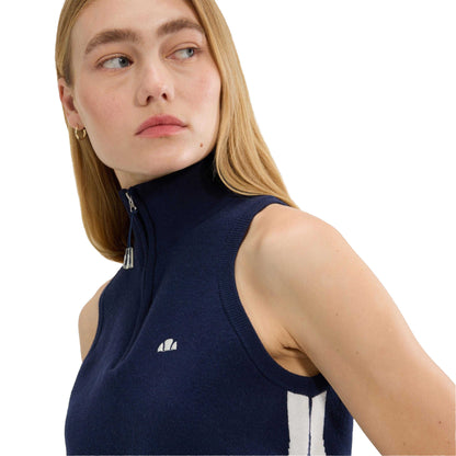 Navy - Side - Ellesse Womens-Ladies Surista Quarter Zip Top