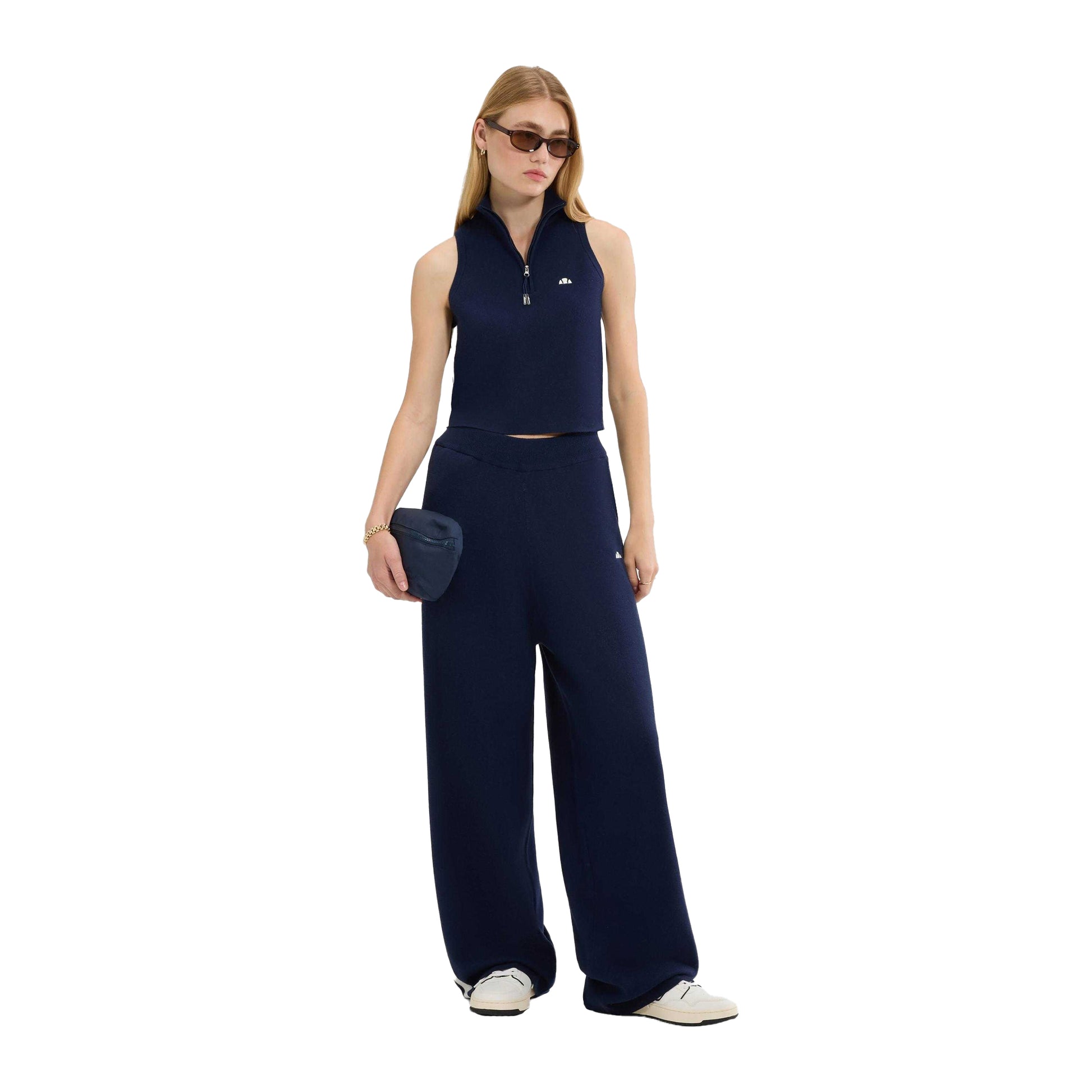 Navy - Pack Shot - Ellesse Womens-Ladies Surista Quarter Zip Top