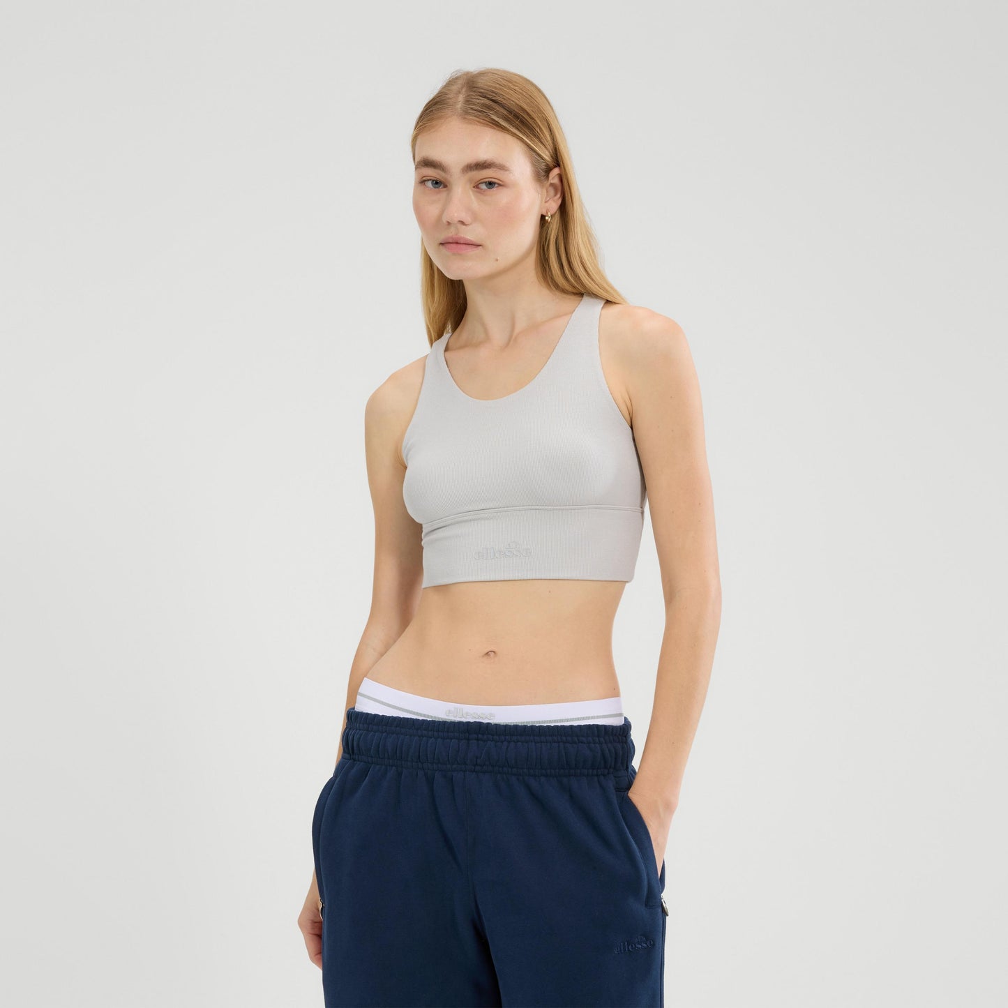 Light Grey Marl - Back - Ellesse Womens-Ladies Ballante Racerback Sports Bra