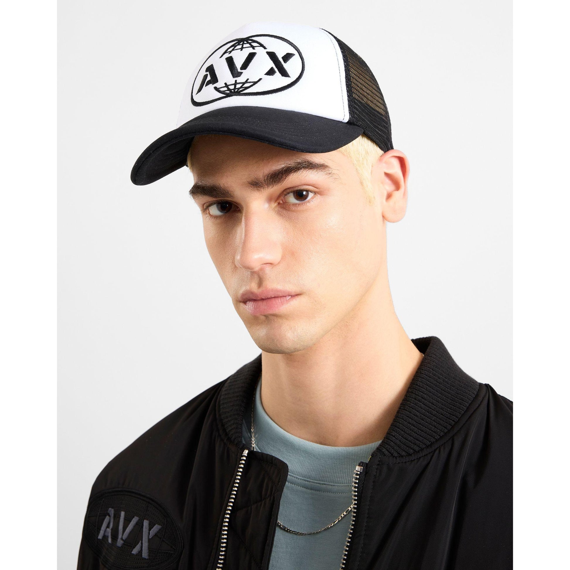 Black - Side - AVX Mens McCardle Trucker Cap