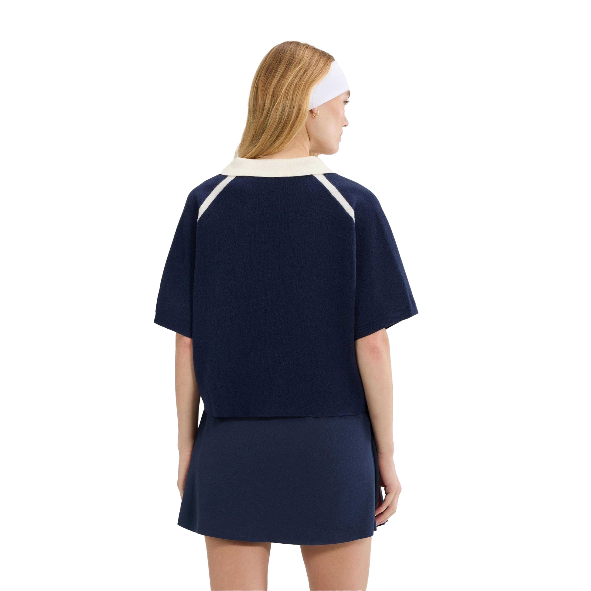 Navy - Back - Ellesse Womens-Ladies Brunelli Knitted Polo Shirt