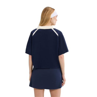 Navy - Back - Ellesse Womens-Ladies Brunelli Knitted Polo Shirt