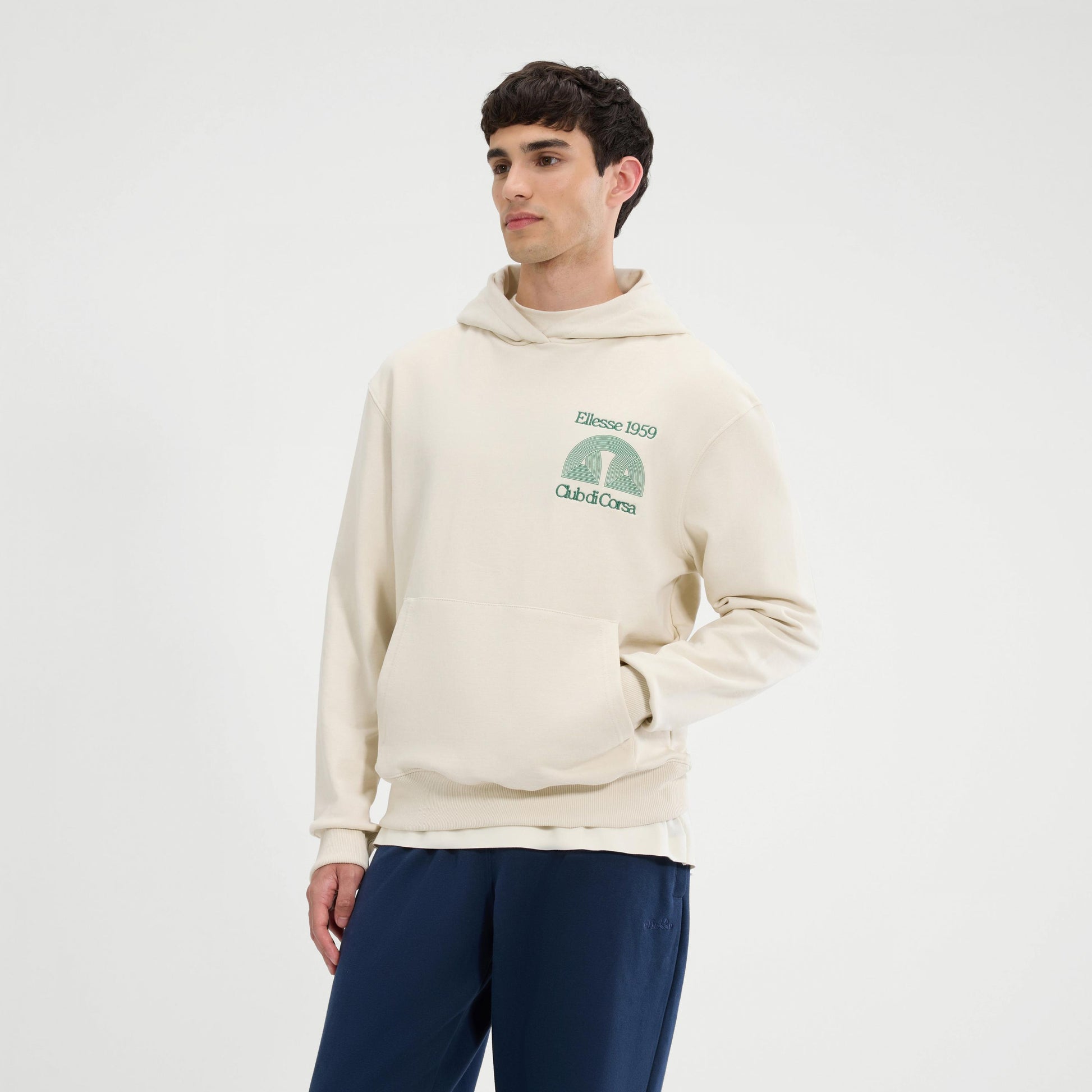 Off White - Front - Ellesse Mens Club Di Corsa Hoodie
