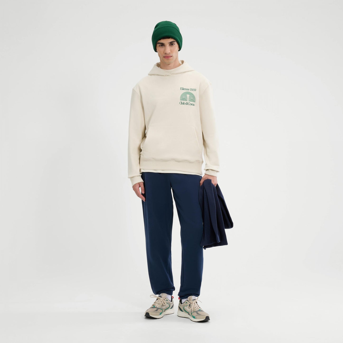 Off White - Pack Shot - Ellesse Mens Club Di Corsa Hoodie
