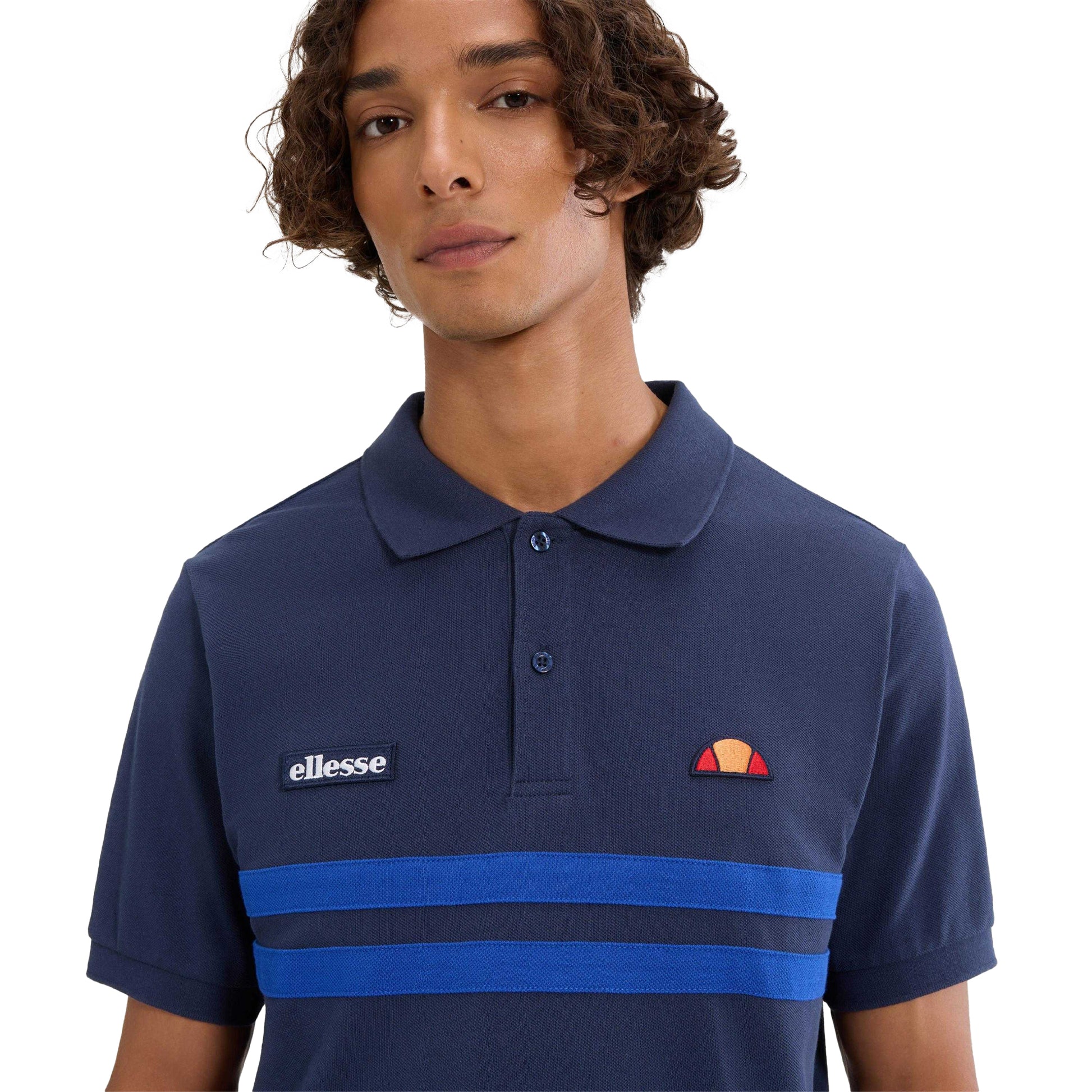 Navy-Blue - Side - Ellesse Mens Muccia Pique Polo Shirt