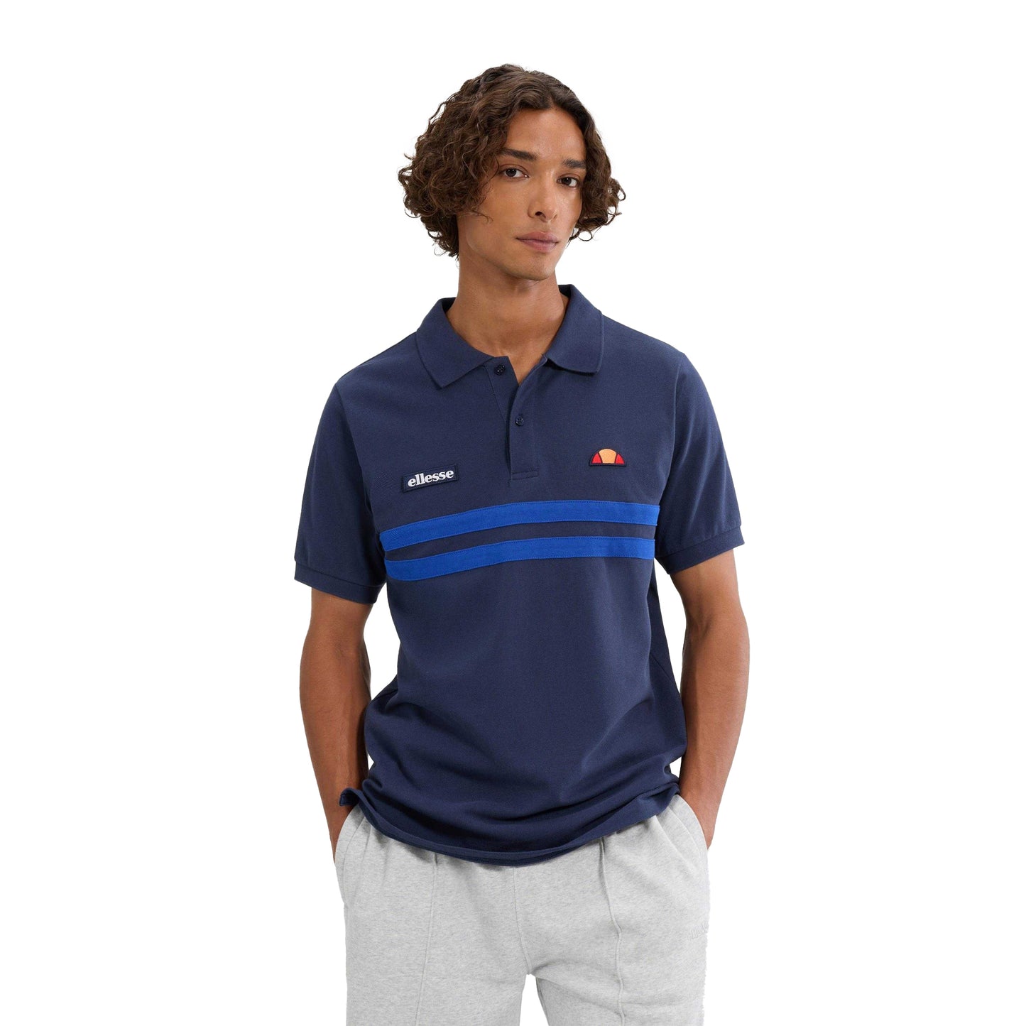 Navy-Blue - Front - Ellesse Mens Muccia Pique Polo Shirt