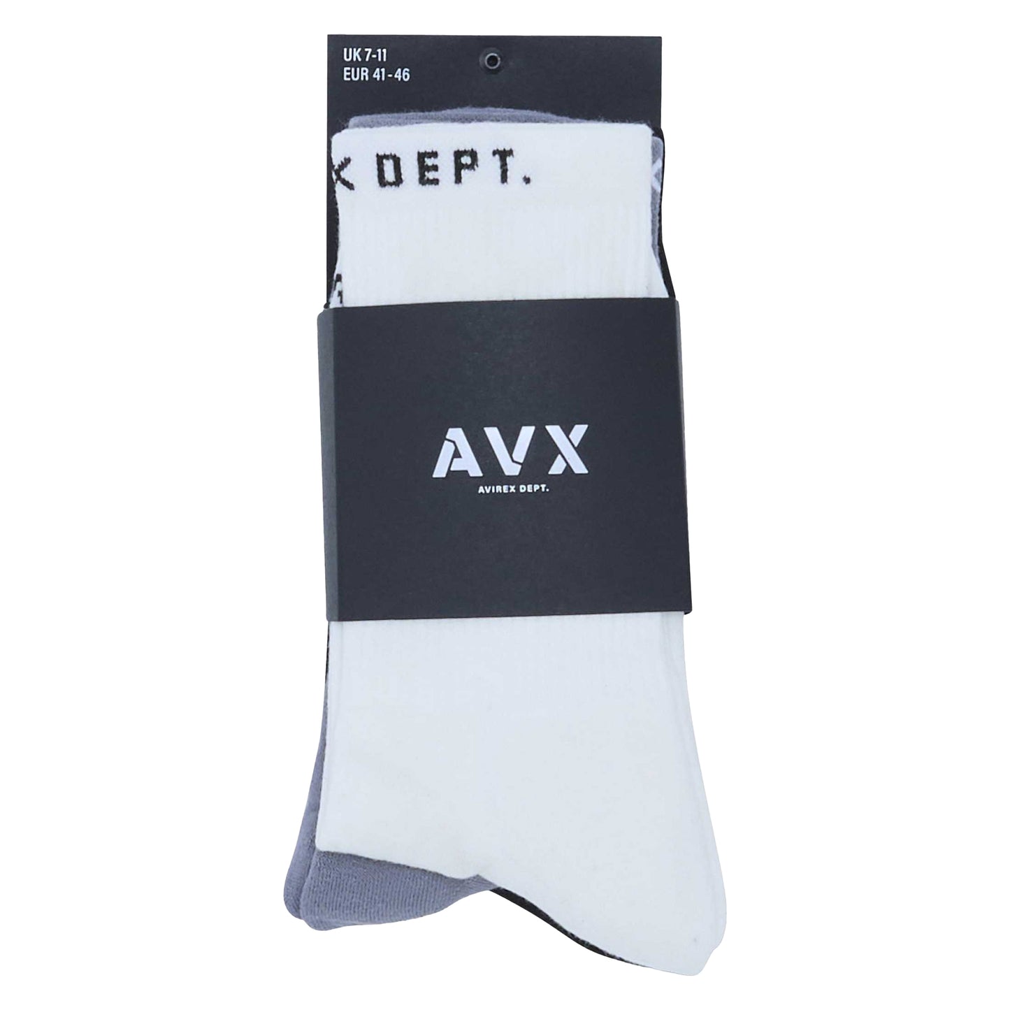 Off White-Shadow Grey-Black - Back - AVX Unisex Adult Nord Socks (Pack of 3)