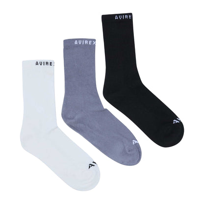 Off White-Shadow Grey-Black - Front - AVX Unisex Adult Nord Socks (Pack of 3)