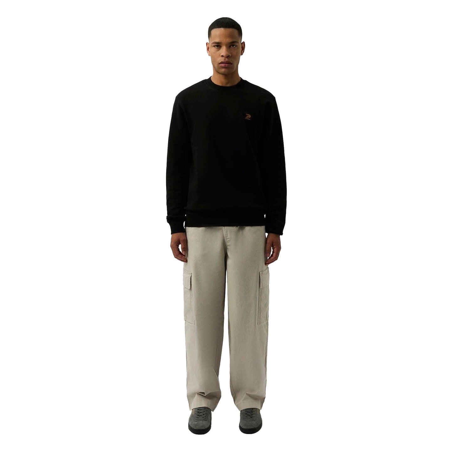 Black - Side - Patrick Mens Oscar Crew Neck Sweatshirt