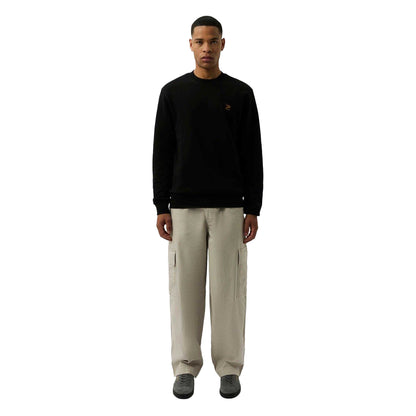 Black - Side - Patrick Mens Oscar Crew Neck Sweatshirt