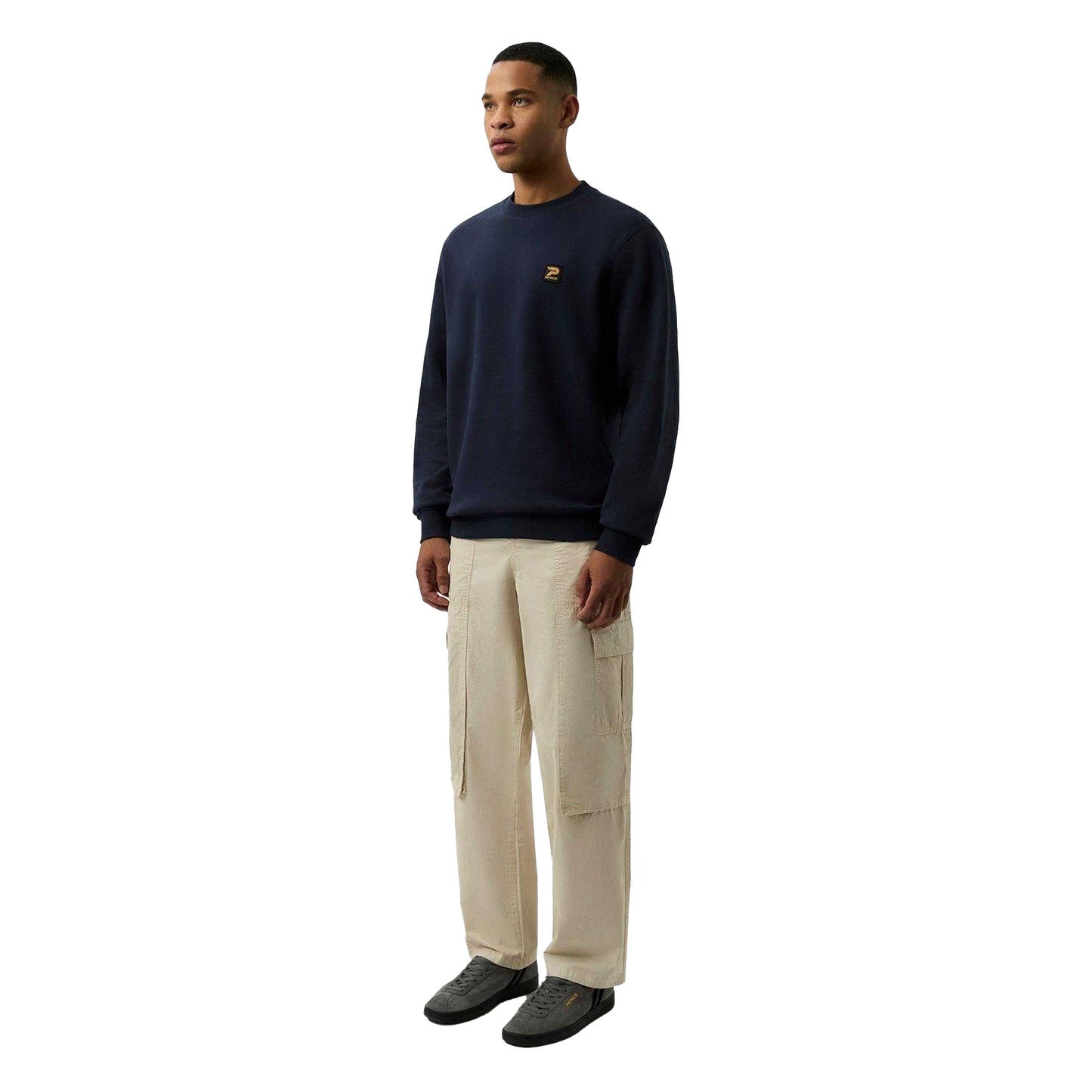 Navy - Side - Patrick Mens Oscar Crew Neck Sweatshirt