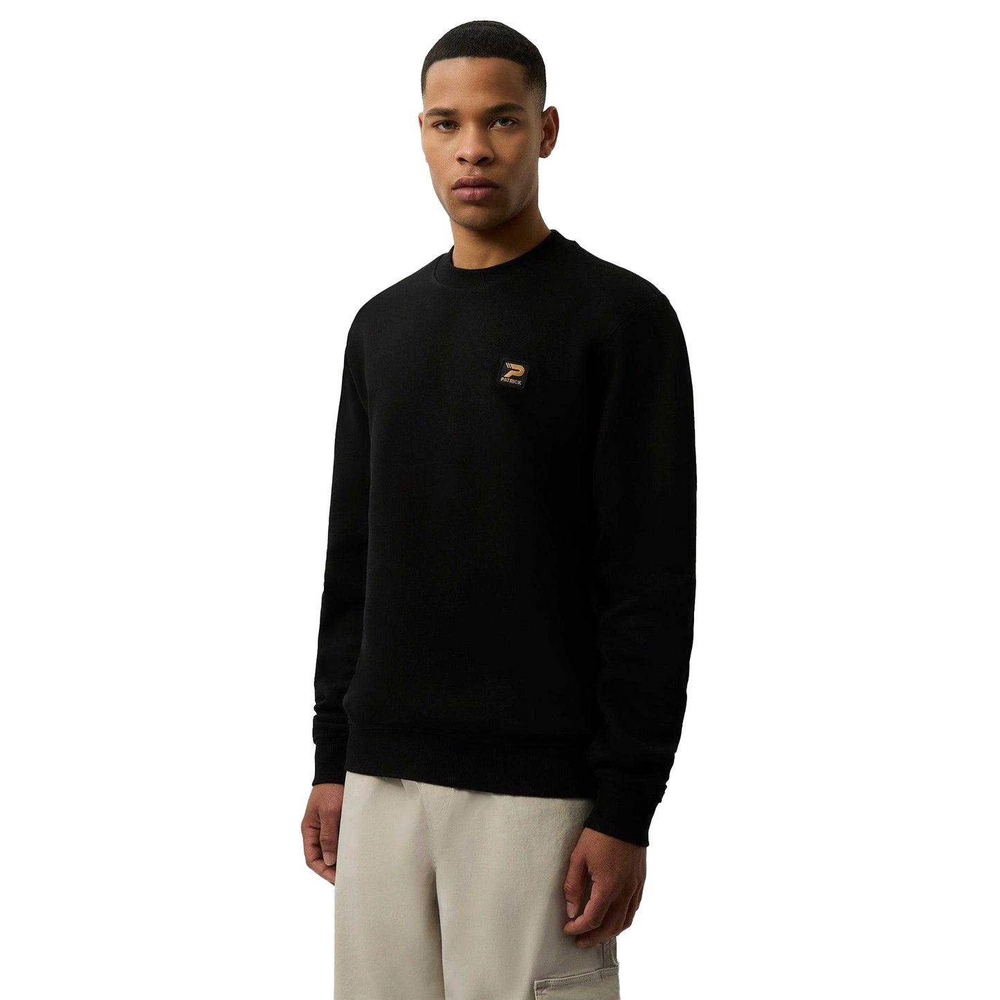 Black - Front - Patrick Mens Oscar Crew Neck Sweatshirt