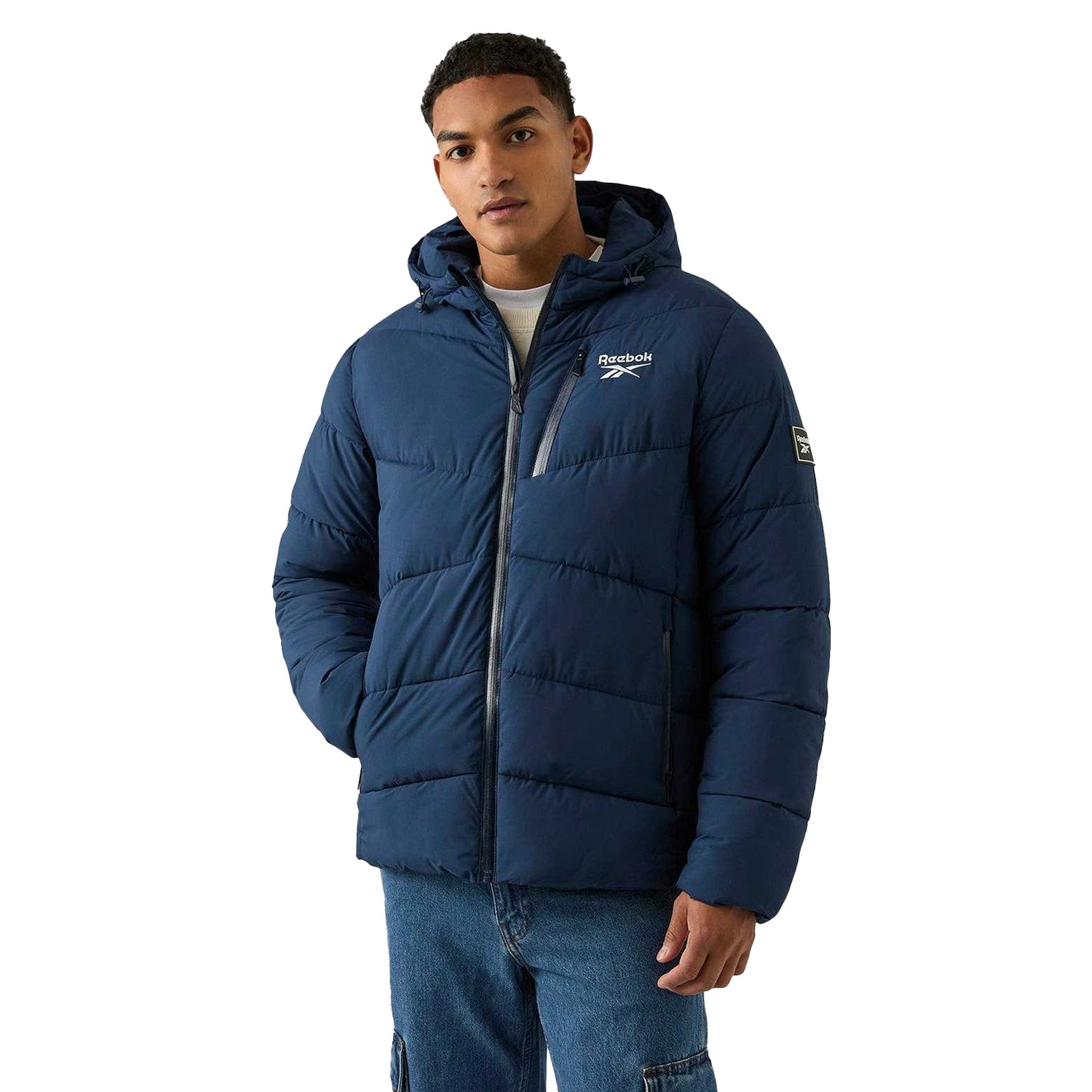 Vector Navy - Side - Reebok Mens Stretch Padded Jacket