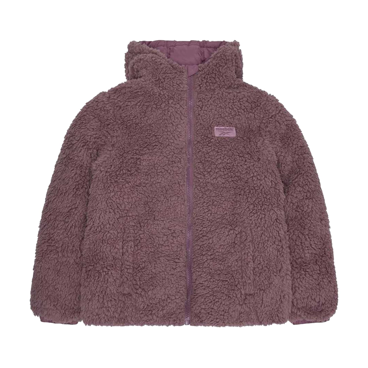 Dusty Rose - Front - Reebok Womens-Ladies Sherpa Reversible Puffer Jacket