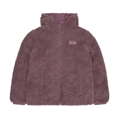 Dusty Rose - Front - Reebok Womens-Ladies Sherpa Reversible Puffer Jacket