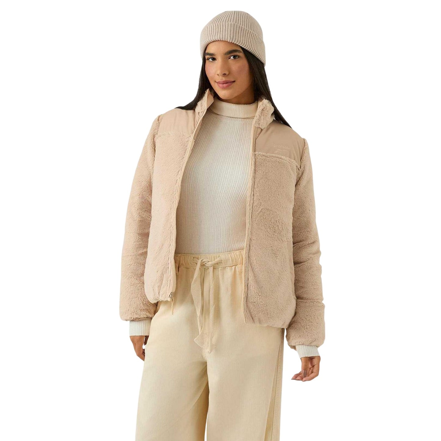 Oatmeal - Front - Reebok Womens-Ladies Reversible Puffer Jacket